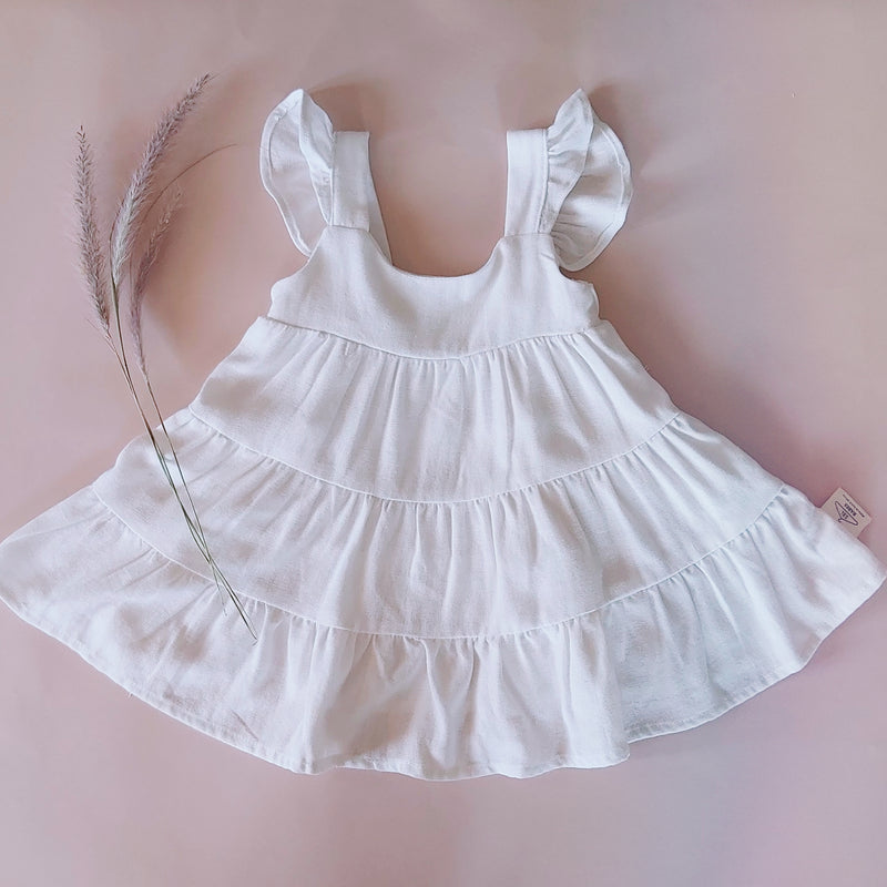 Layla Linen Dress* White