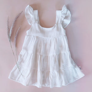 Layla Linen Dress* White