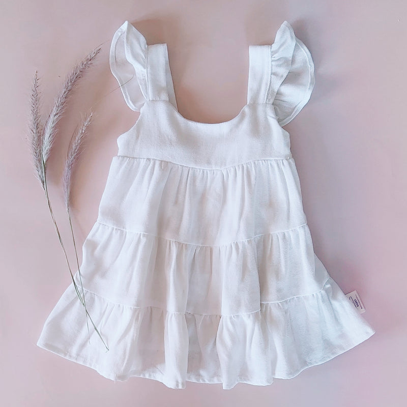 Layla Linen Dress* White